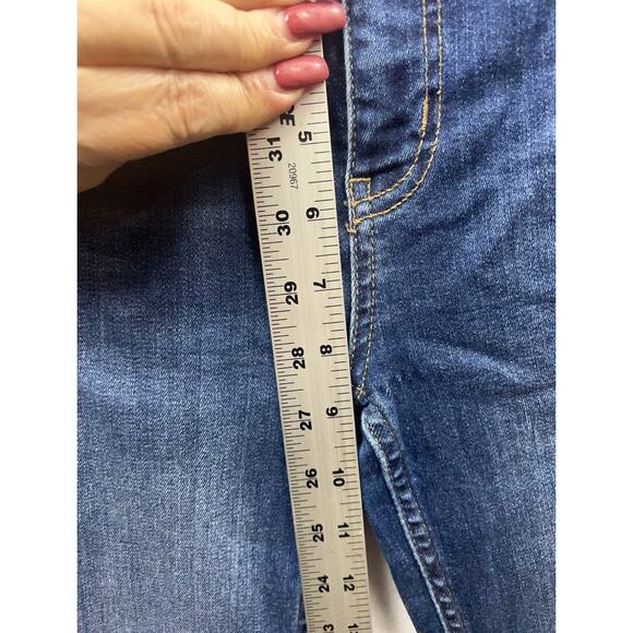 Free People Jeans Size 25 Great Heights Cropped Fringe Hem Distressed Low Rise - Picture 12 of 16